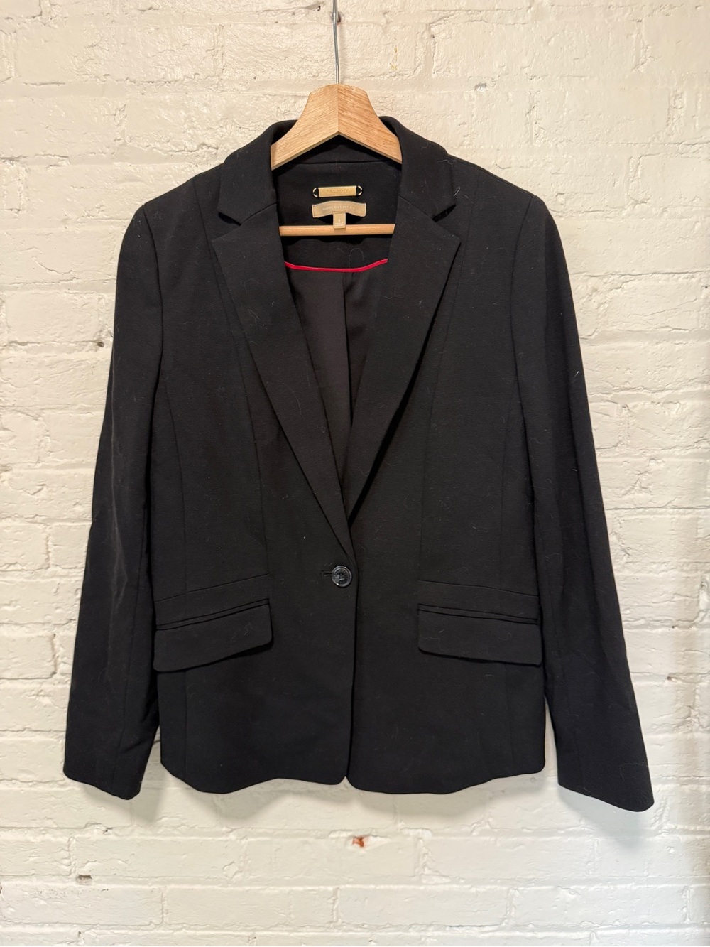 Talbots Black Single-Button Notch Lapel Blazer